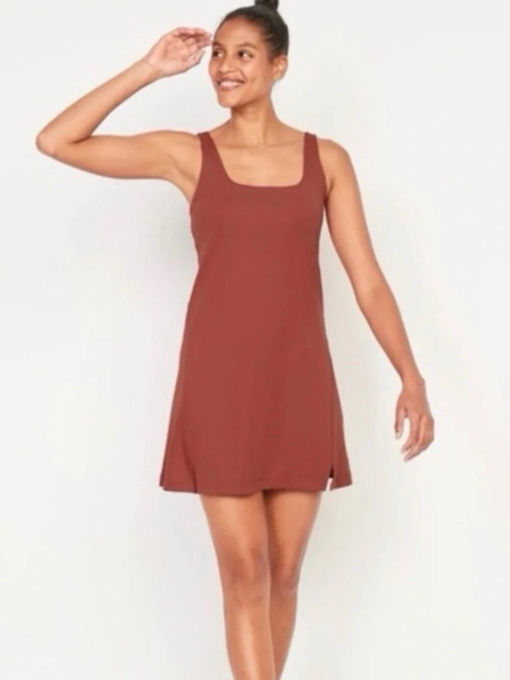 Old Navy Powersoft Square neck tennis dress athletic m medium mauve pink